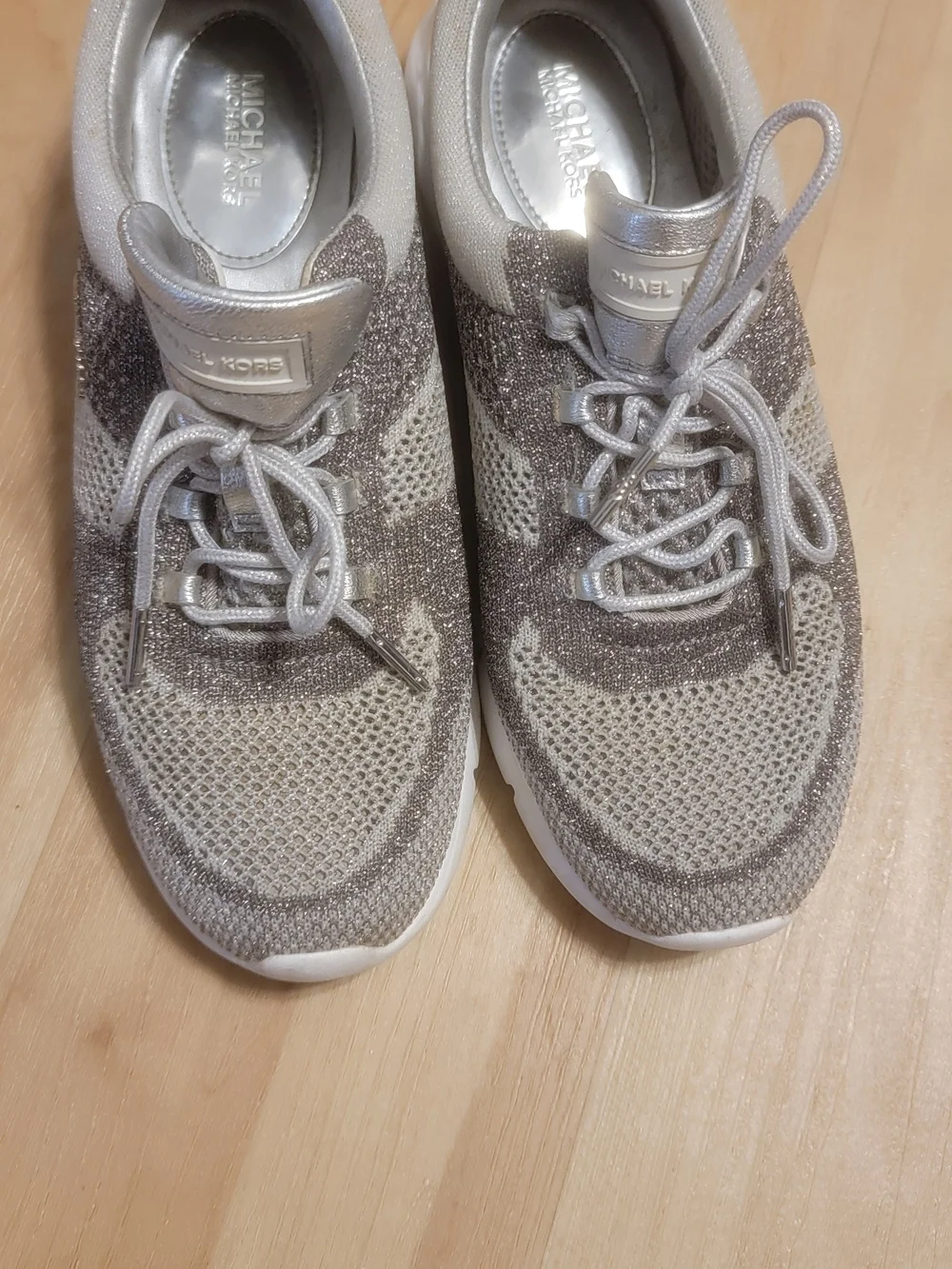 Michael Kors Silver Metallic Sneakers – Women’s 7.5 / EU 38
